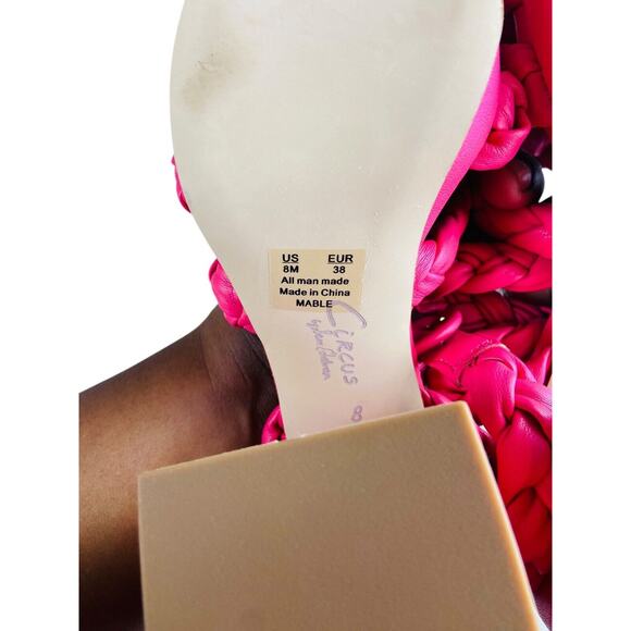 Circus by Sam Edelman Flamingo Pink Mable Braided Strap Heels Sandals 8M EU 38 - Picture 8 of 9